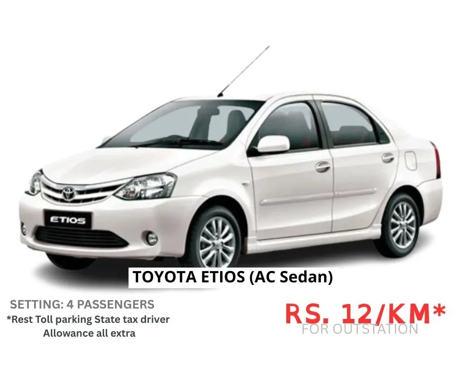 Toyota Etios sedan outstation taxi from Delhi